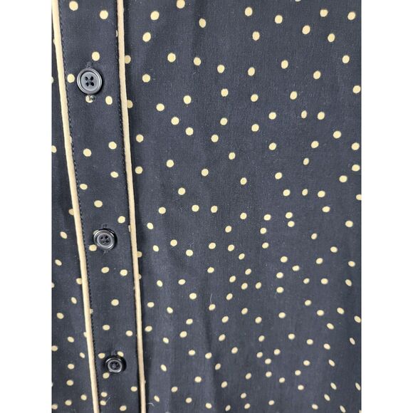 Who What Wear Robe Small Womens Black Brown Polka Dot Long Sleeve Button Front - Picture 5 of 7
